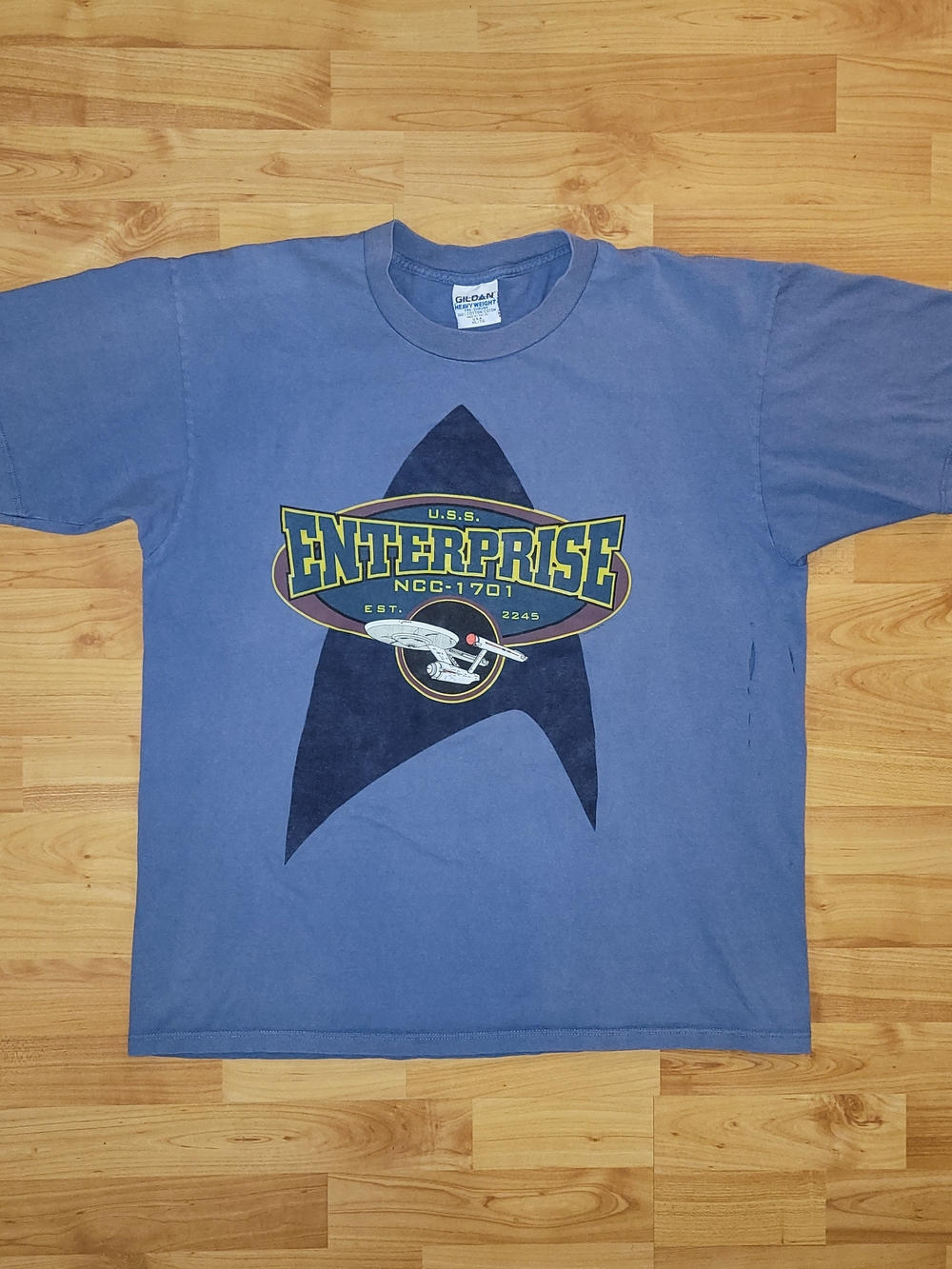 Vintage Star Trek Enterprise Gildan Heavyweight Tag T-shirt Made In USA - XL